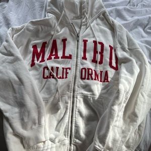 brandy melville white zip up
